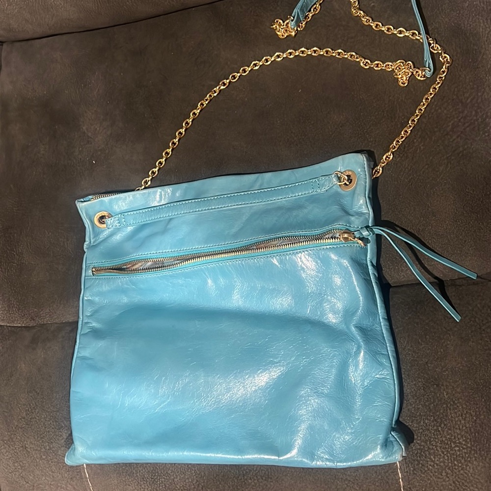 Hobo 11x13 aqua crossbody